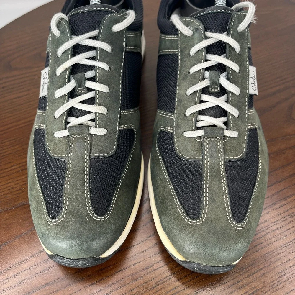 Cole Haan Shoes‎ Women's 8.5B Green Black Leather Mesh Lace Up Sneaker D25206